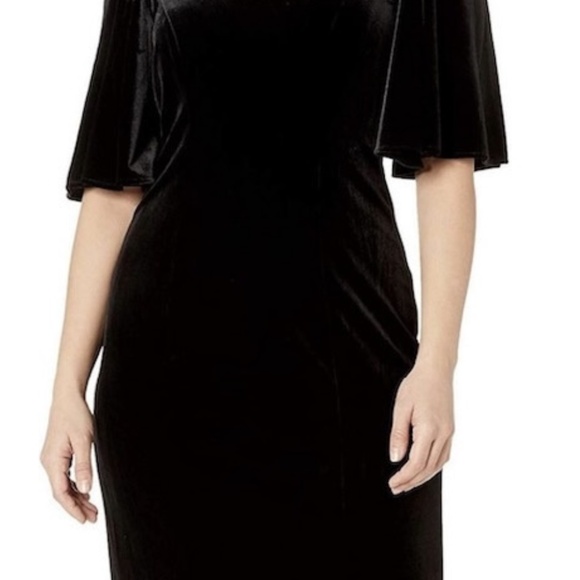Alex Evenings Women's Short Sexy Cold Shoulder black Velvet Dress - NWT Sz 6 - Picture 3 of 5